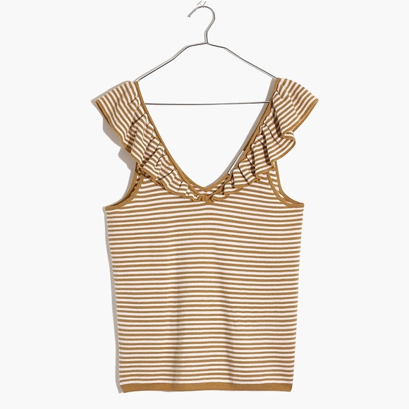 Madewell Belhaven Ruffle Stripe Sweater Tank - Picture 5 of 5